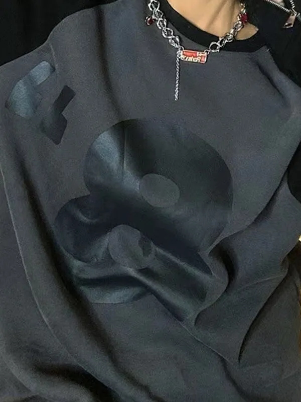 Bedrucktes Raglan-Sweatshirt mit Reißverschlussärmeln