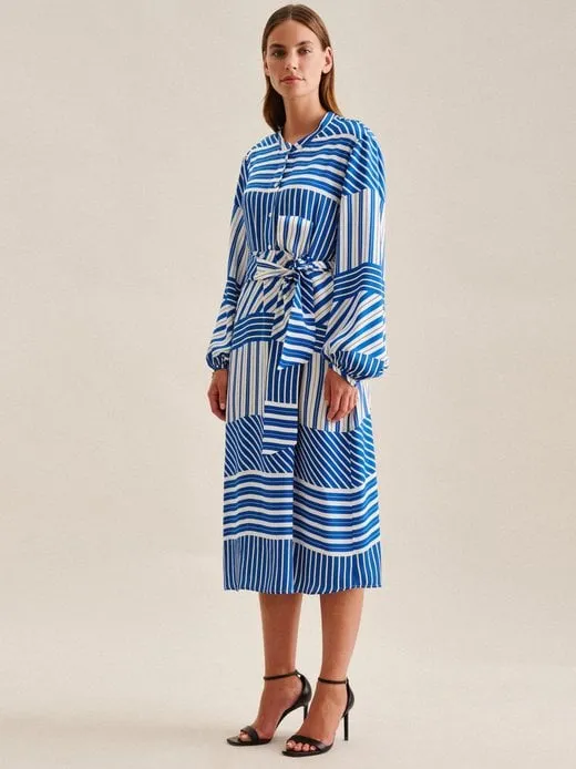 Damen Kleid - Streifen platziert