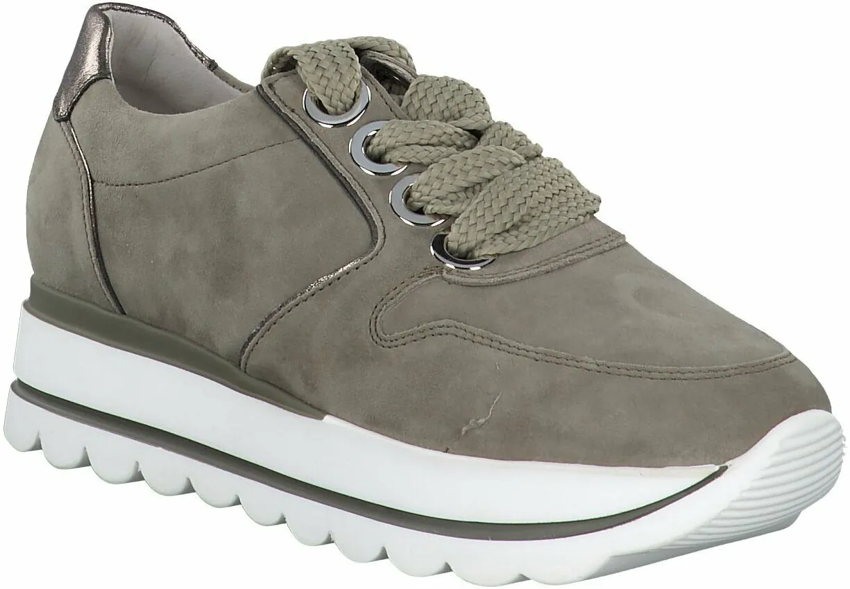 Damen-Schnürschuhe aus Leder 101692769332 (Oliv)