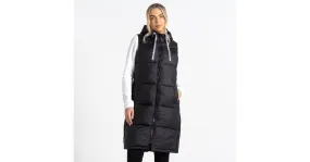 Dare2b SOCIETY Lange Steppweste für Damen, Schwarz, 38
