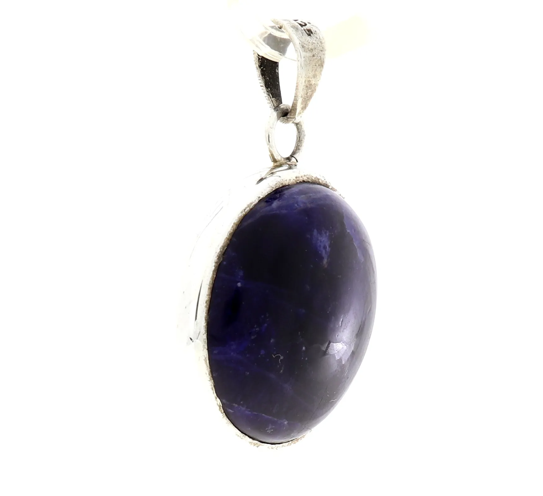 Halskette Anhänger schwarzer Sodalith für Kette Echt Silber 43 x 28 mm VI-31