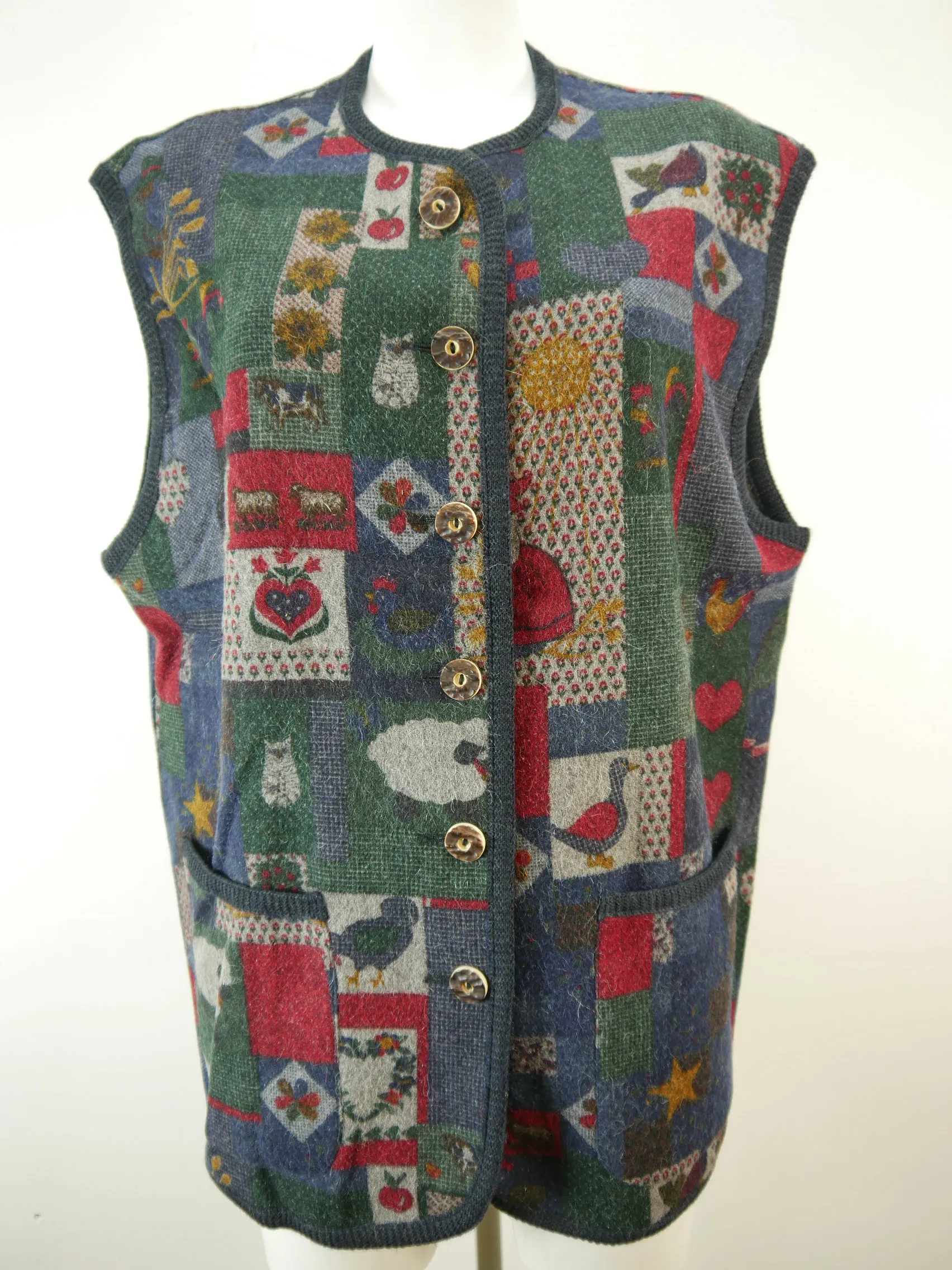 Hammerschmid bunt mit Borte wunderbare Damen Trachtenweste Gr.42