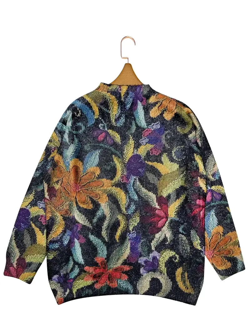 Heidi-Mode | Blumenmuster Strickpullover