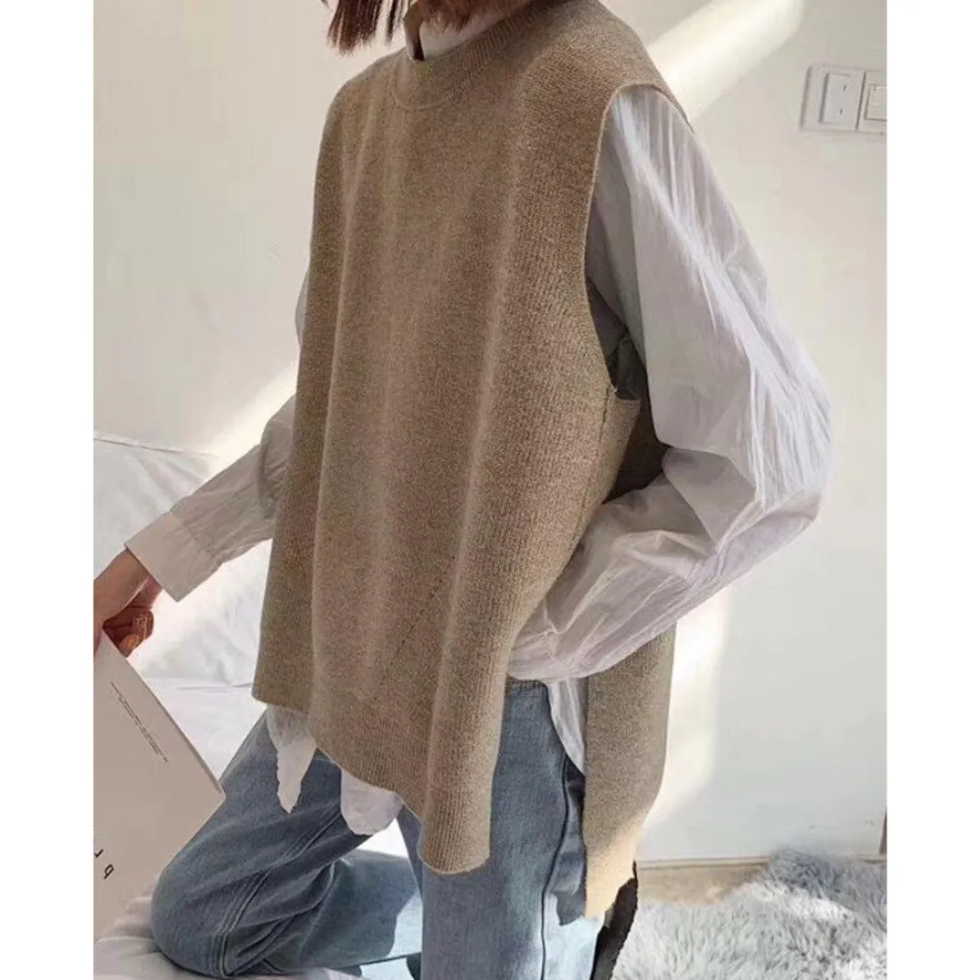 Heidi-Mode | Trendy ärmelloser Strickpullover