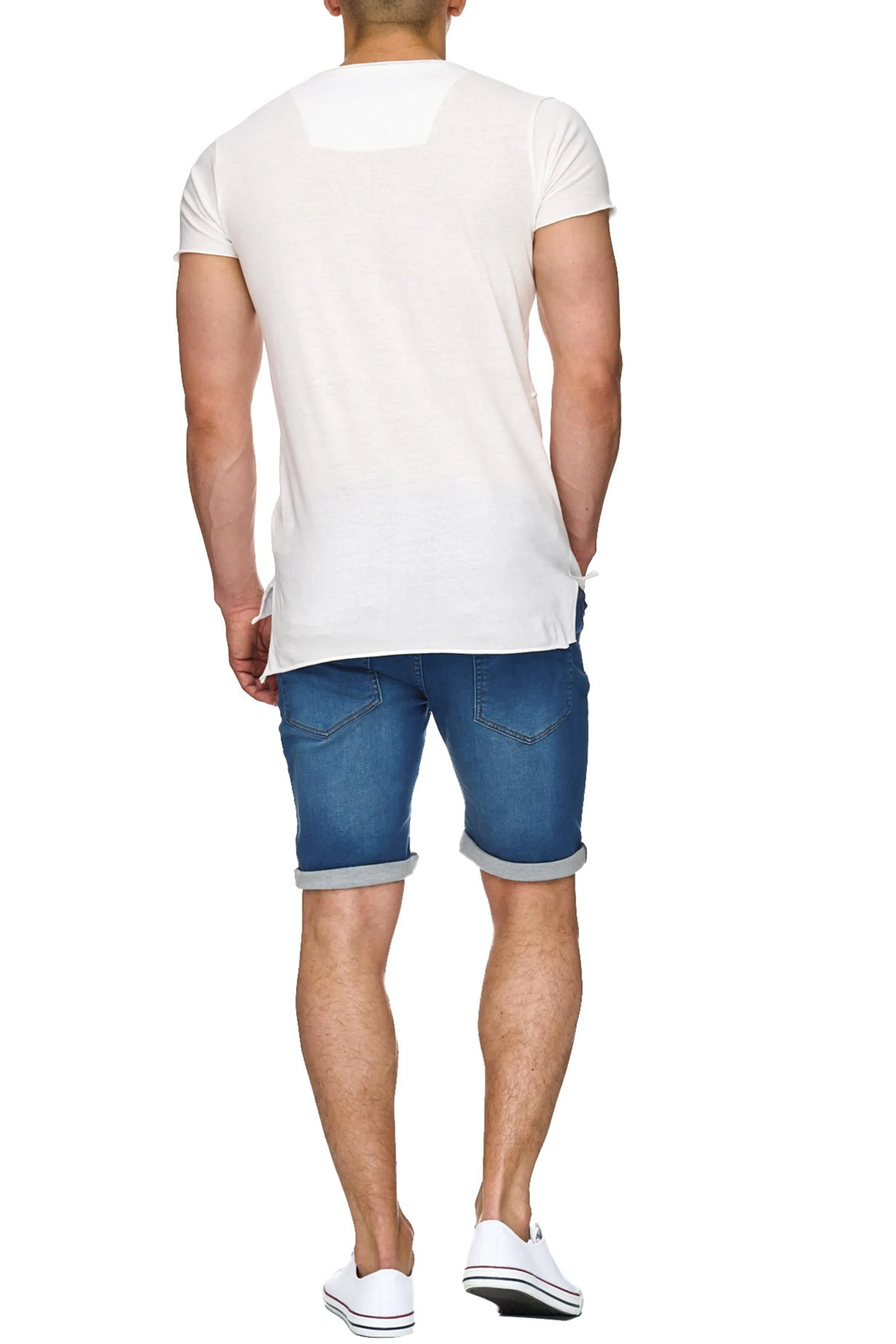 INDICODE JEANS Slimfit Shorts ' Kadin Shorts ' in Navy, Blue Denim