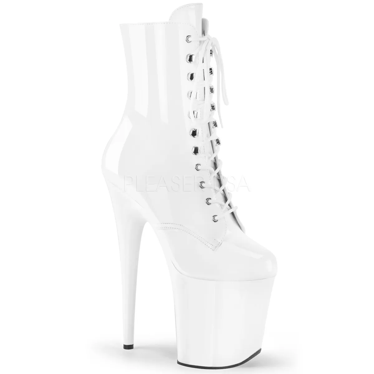 Lack Stiefelette FLAMINGO-1020 weiss