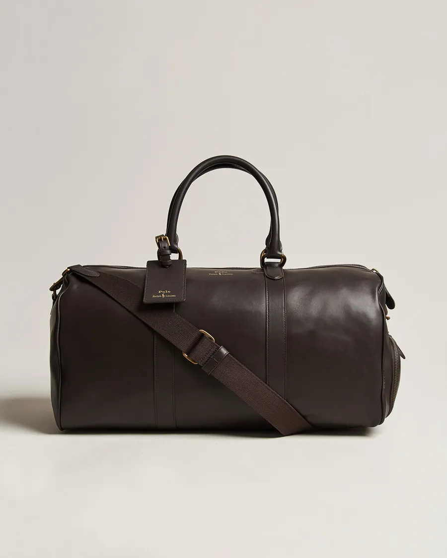 Leather Duffle Bag Dark Brown