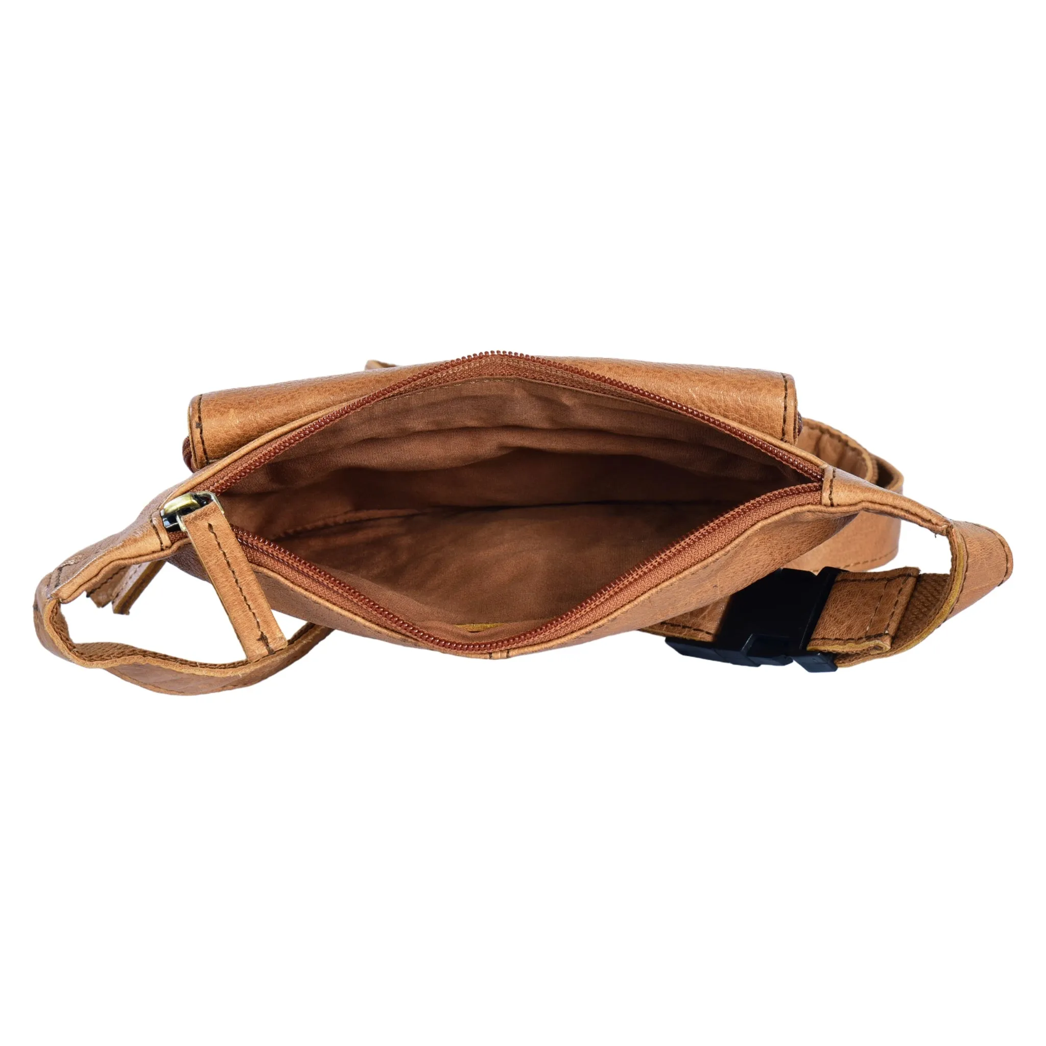 Leder Pouch, Bauchtasche aus Leder Karamell-Braun, XXXL Belt Bag NJ-13 1064