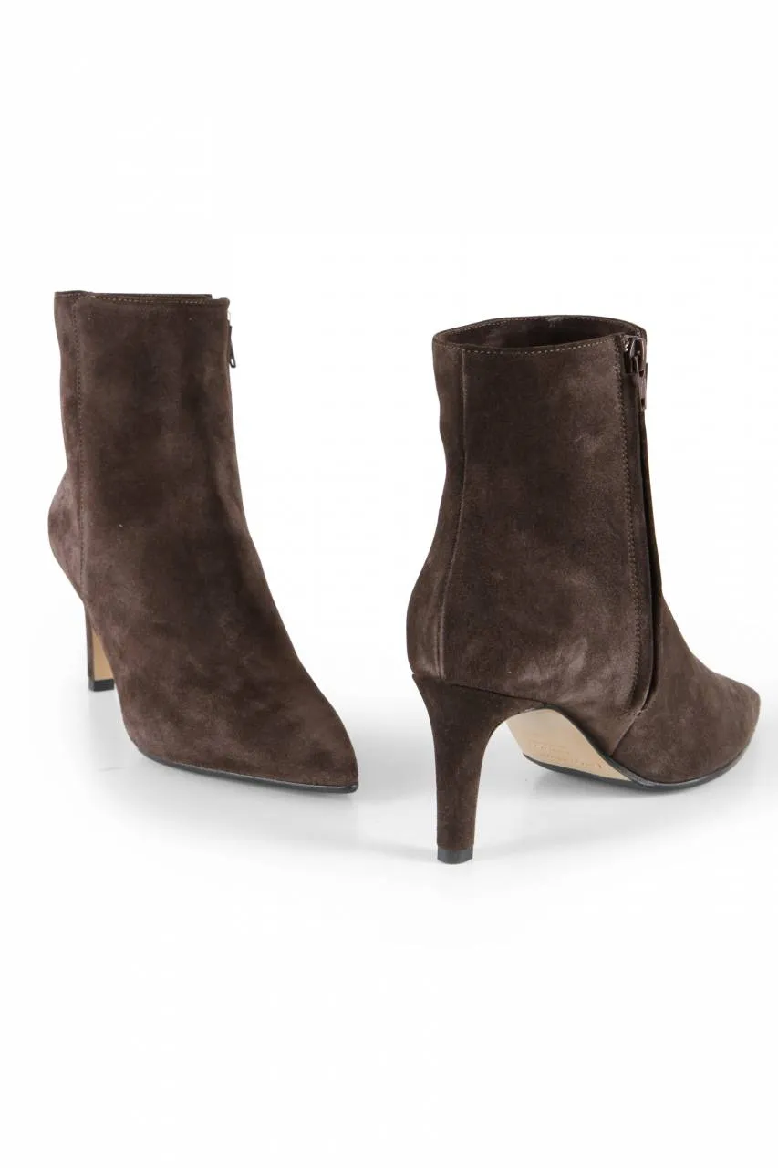 Lorena Paggi Stiefelette Velours - dark brown