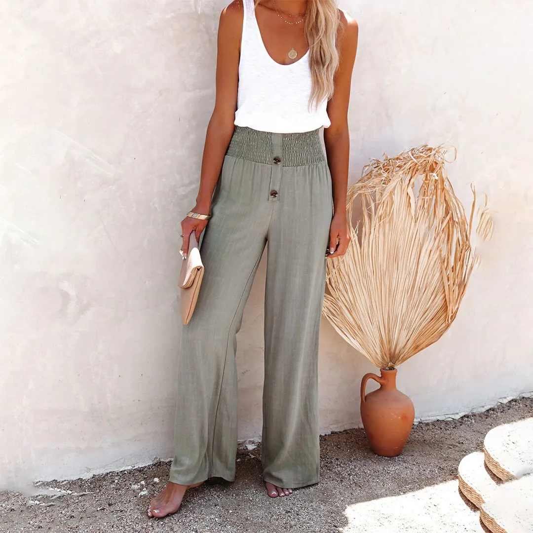 Lässige hohe Taille Hose