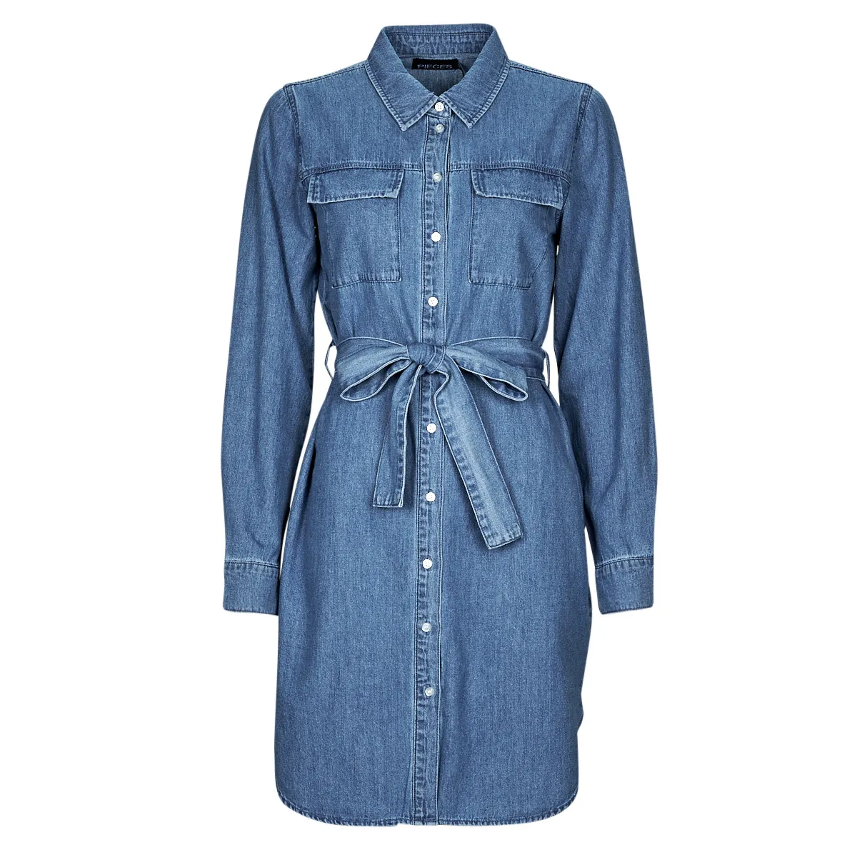 Pieces - PCOSALINA LS MIDI DNM MB DRESS