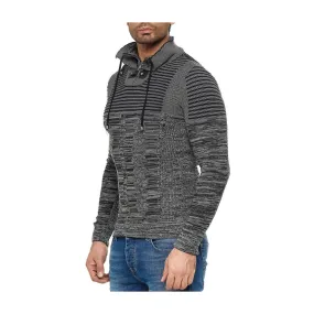 Red Bridge Herren Strickpullover Double Layer Collar Hoher Stehkragen