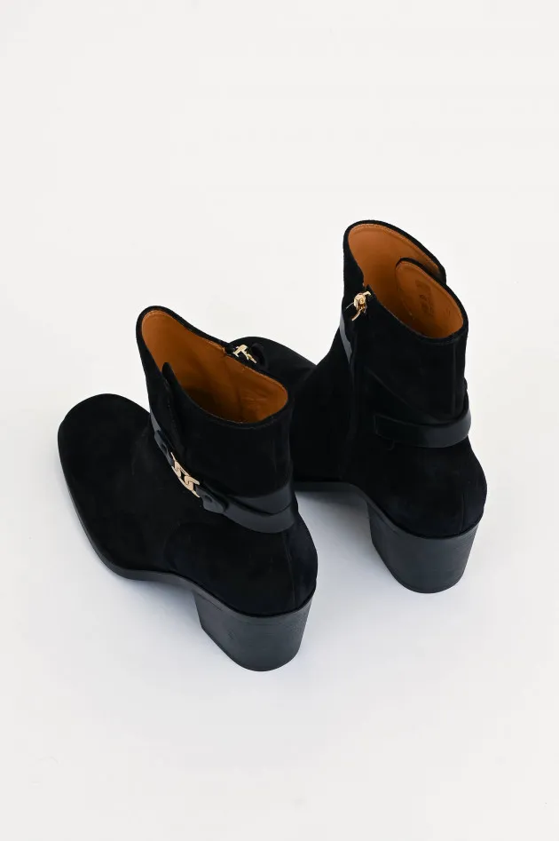 Stiefelette mit Logo-Detail in Schwarz