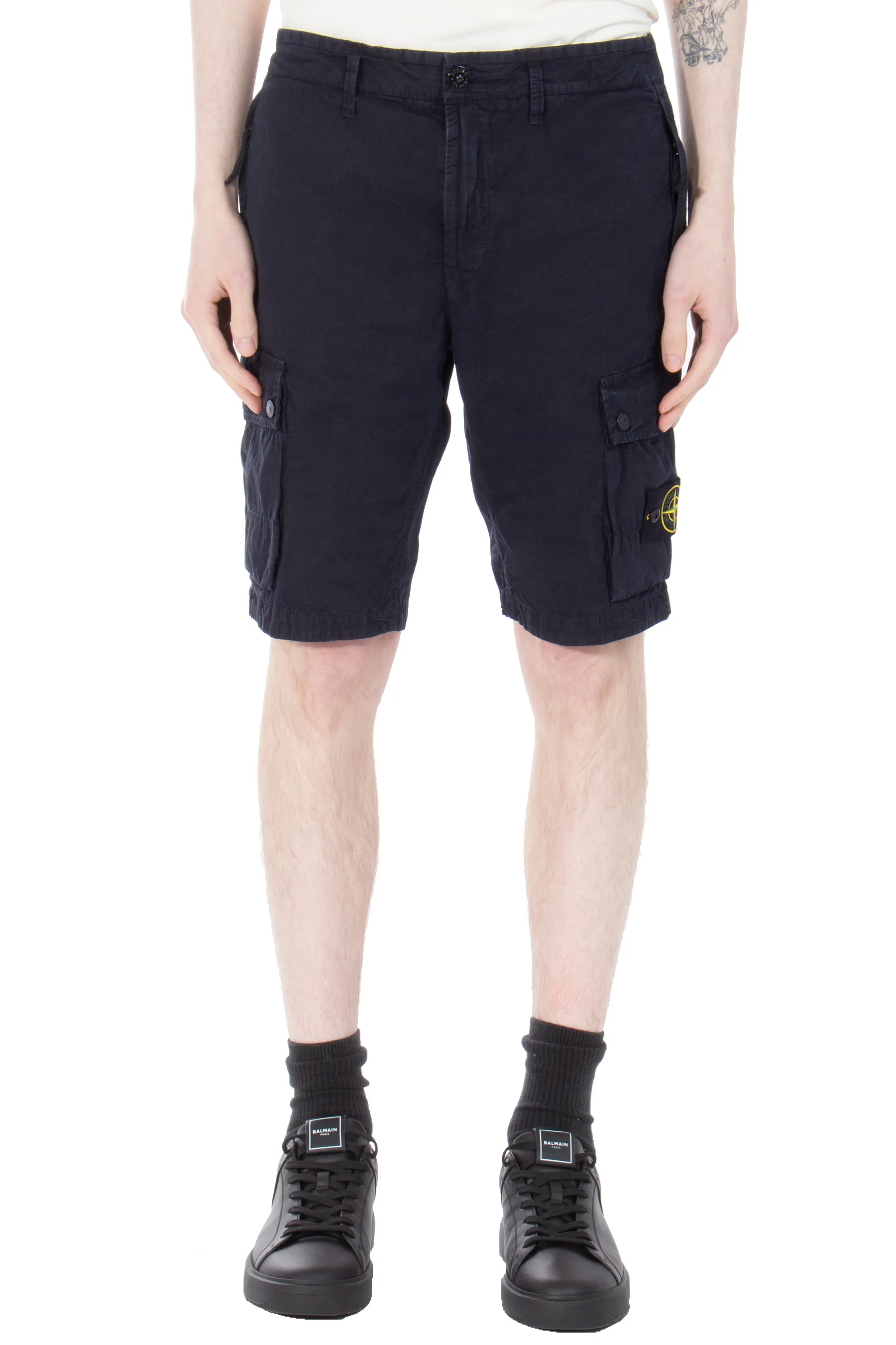 STONE ISLAND Slim Fit Cotton Bermuda Shorts  