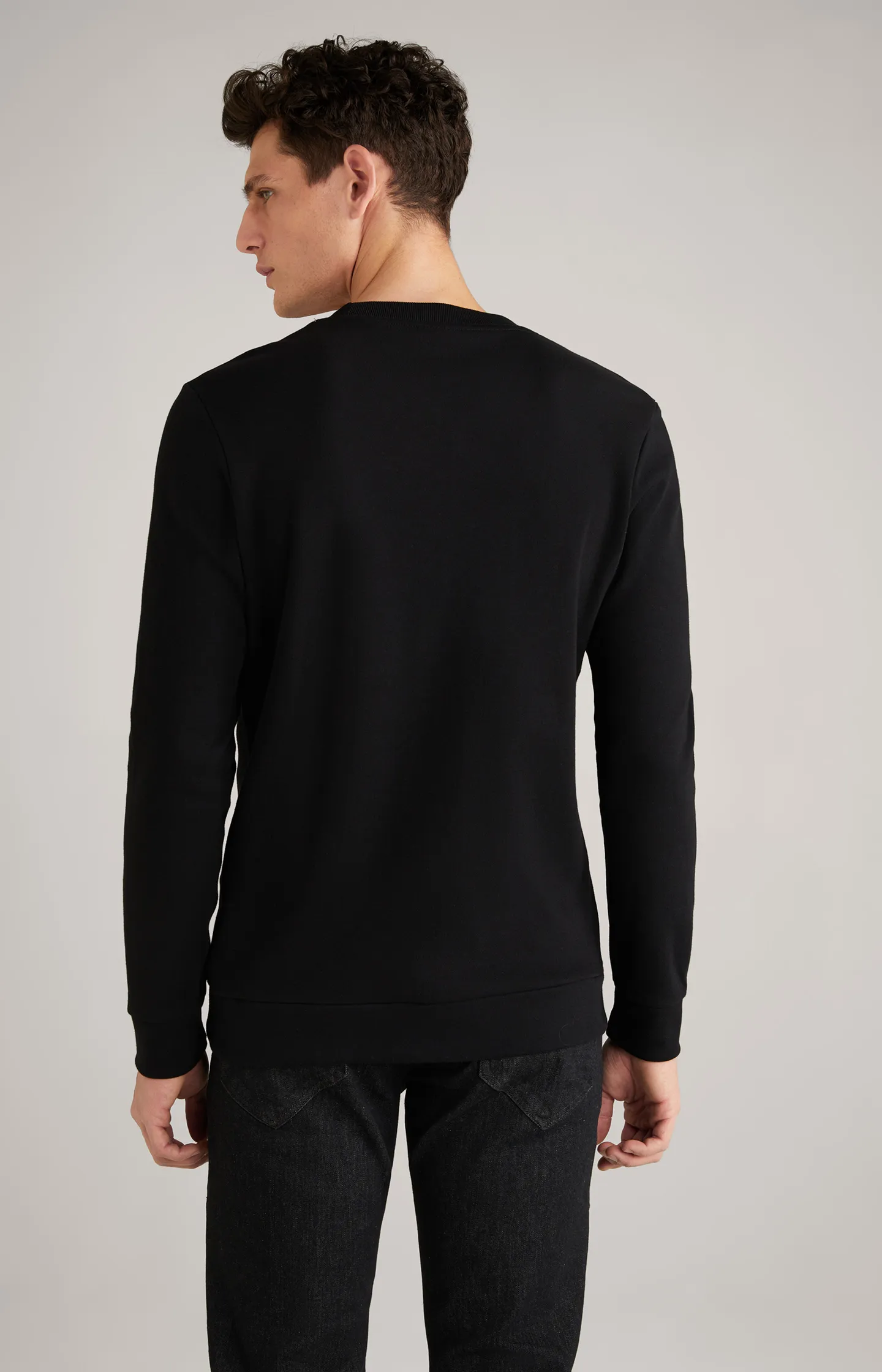 Sweatshirt Alfred in Schwarz/ Weiss