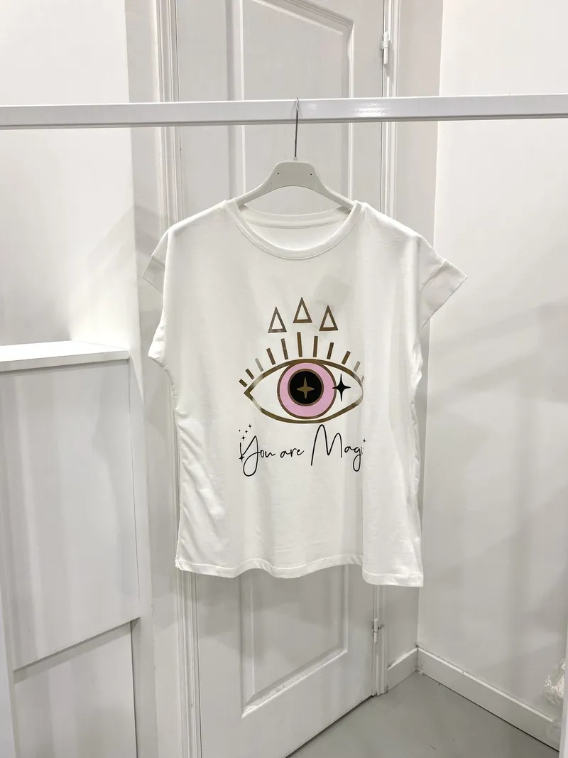 T-Shirt mit „Augen“-Muster