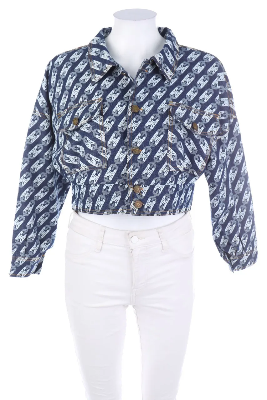 VINTAGE - Jeans-Jacke mit Print - M