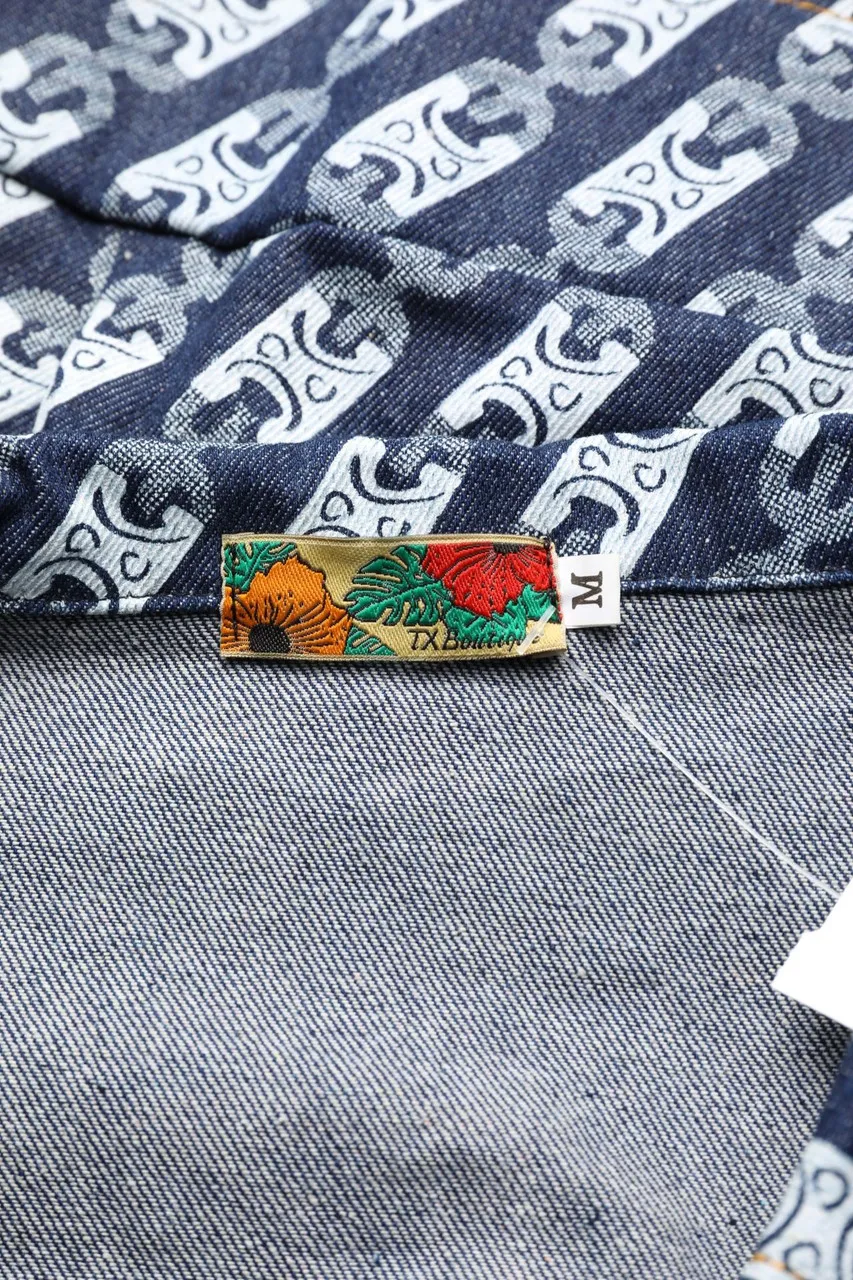 VINTAGE - Jeans-Jacke mit Print - M