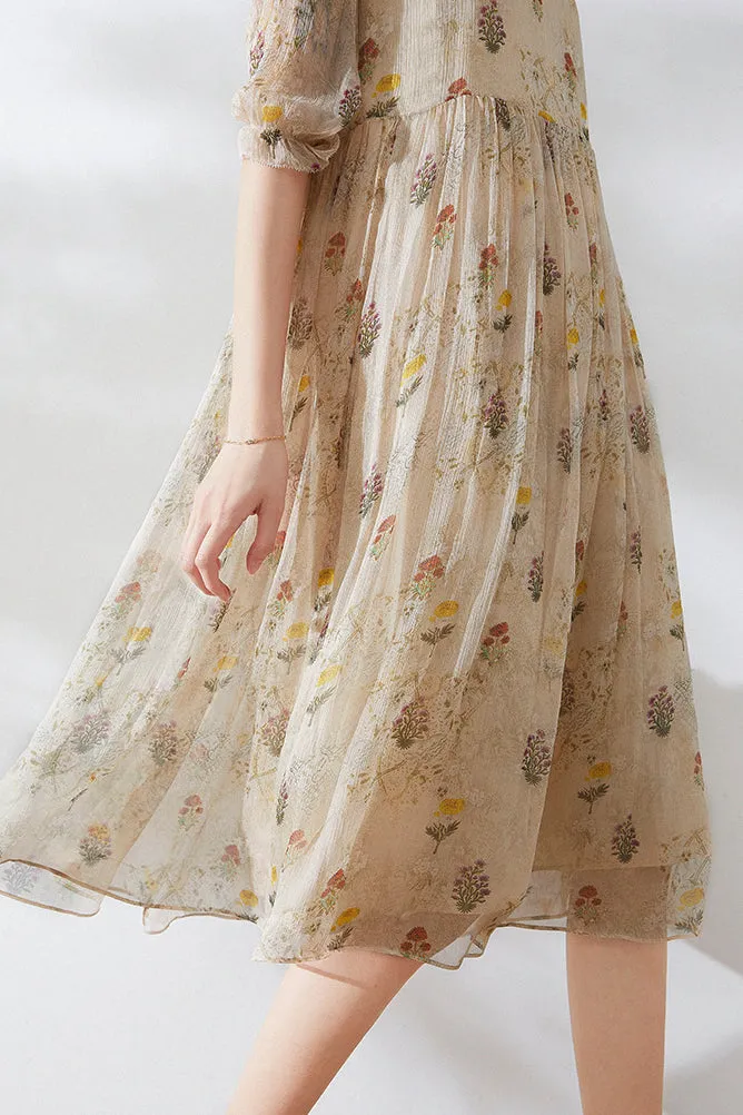 Vintage Kleid mit Rundhalsausschnitt für Damen